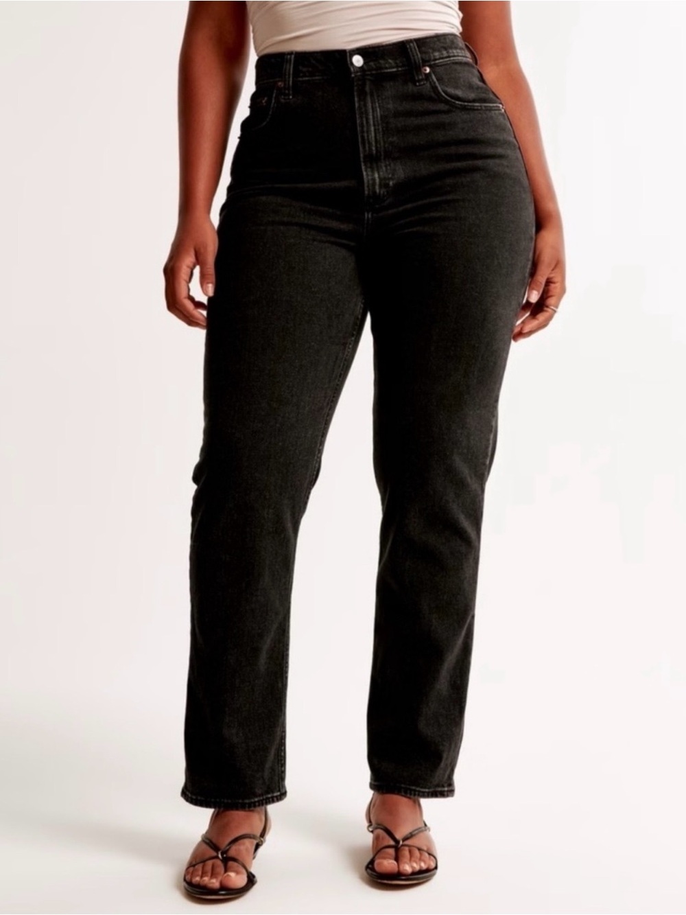 Abercrombie & Fitch Ankle Straight Ultra High Rise Jeans, Black – 32- 14 NWT new